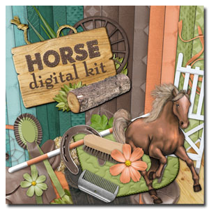 scrapbooking digital kit Horse