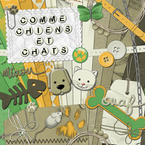Kit de scrapbooking 'Comme chiens et chats'