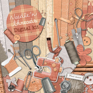 Digital scrapbooking Kit « Needle'n Threads »