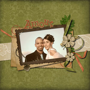 Page de digiscrap gratuite « Amour »