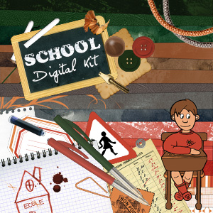 Digital scrapbooking Kit 'School kit'