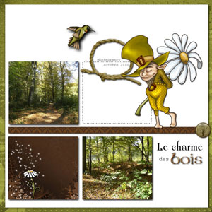 Page de digiscrap gratuite « Le charme des bois »