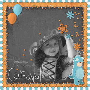 Composition de scrapbooking - Carnaval