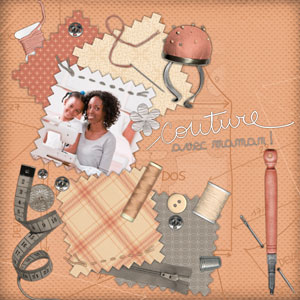 Composition de scrapbooking - Couture maman