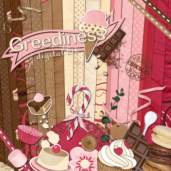 Digital scrapbooking Kit « Greediness »