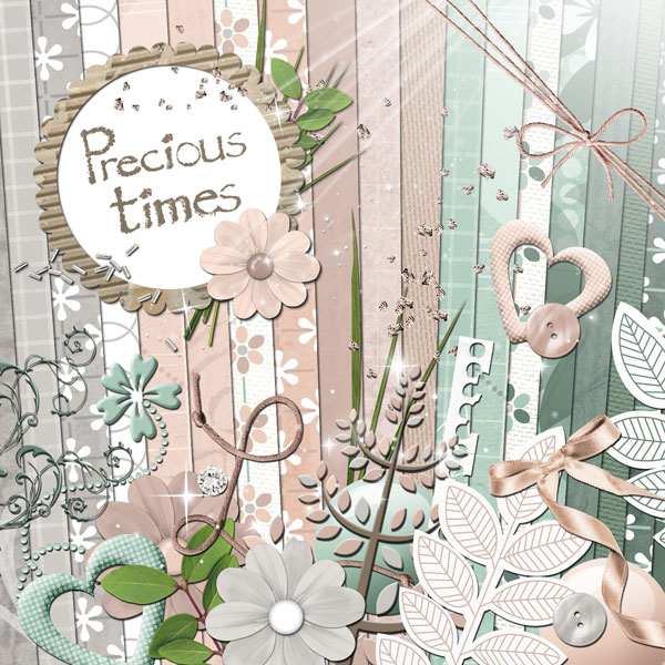 Digital scrapbooking Kit « Precious Times »