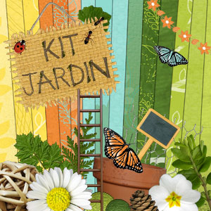 Kit de digiscrapbooking sur les thèmes du jardin, de la nature