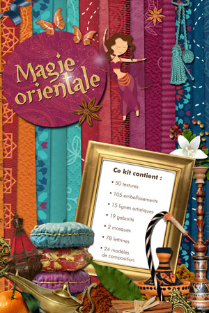 Ce kit contiens 50 textures, 113 embellissements, 11 lignes artistiques, 22 gabarits, 2 masques, 46 lettrines, 24 modèles de composition