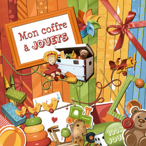 Kit de digiscrapbooking sur le thème de jouet et de l'enfance