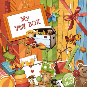 Digital scrapbooking Kit « My Toy Box »