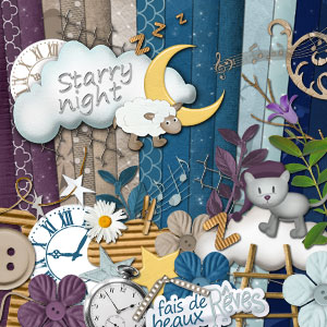 Starry Night digital scrapbooking kit