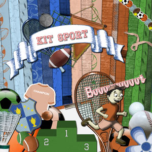 Kit de digiscrapbooking sur le thème du sport