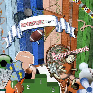Digital scrapbooking Kit « Sporting Season »