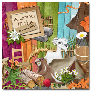 scrapbooking digital kit A summer in the mountains