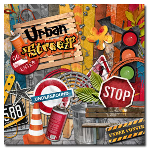 Kit digital de scrapbooking Urban street