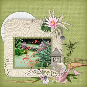 Composition de scrapbooking - Jardin zen