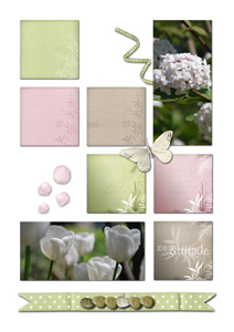 Composition de scrapbooking - Zen jardin