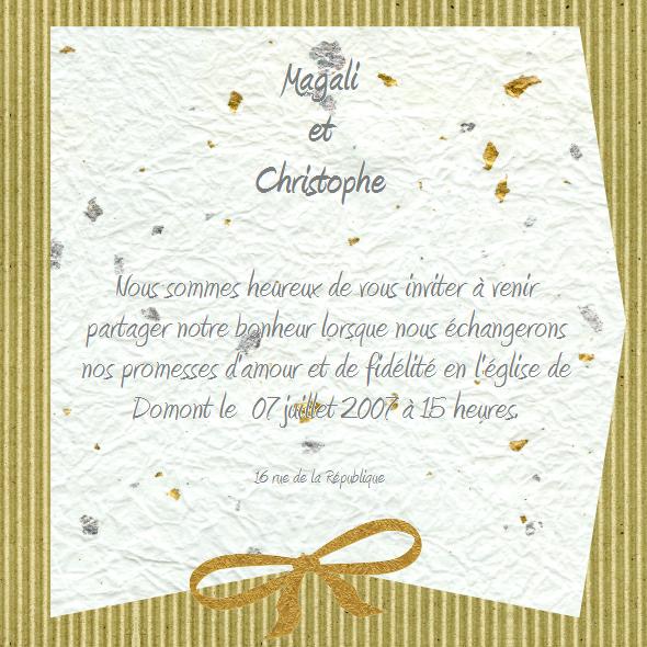 Faie part de mariage