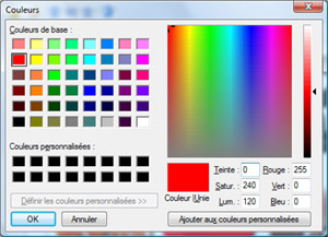Choix des couleurs