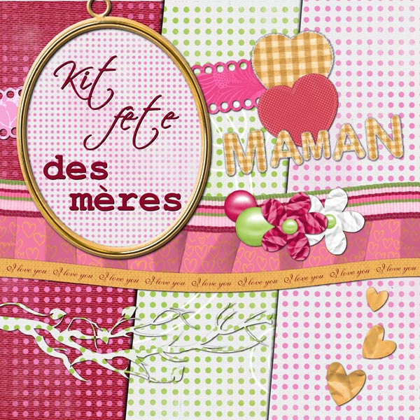 Kit de digiscrap gratuit 'Fête des Mères'