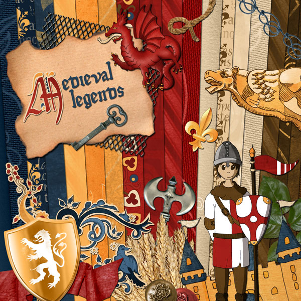 Digital scrapbooking Kit « Medieval Legends »