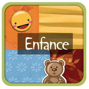 Kit de digiscrapbooking sur le thème Enfance 