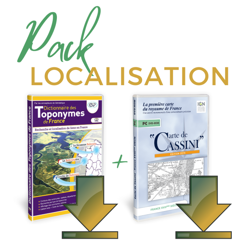 Pack localisation Dictionnaire des Toponymes et Cassini en téléchargement Pack localisation Dictionnaire des Toponymes et Cassini en téléchargement