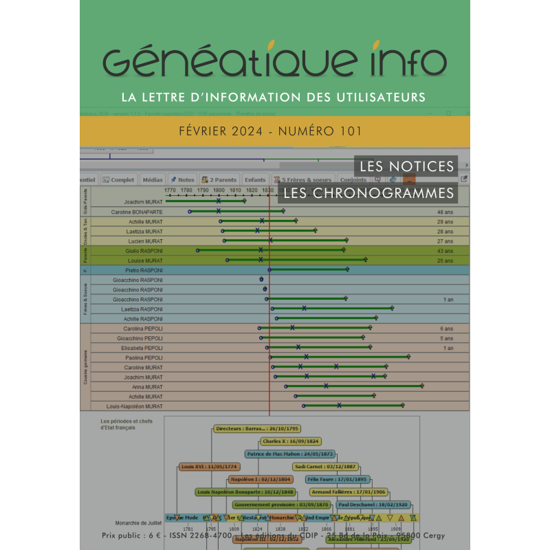 Généatique Info n° 101 par courrier - Mars 2024 Généatique Info n° 101 par courrier - Mars 2024