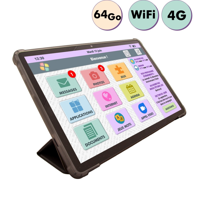Facilotab L Rubis - WiFi/4G - 64 Go - Android 13 - Tablette simplifiée pour Seniors Facilotab L Rubis - WiFi/4G - 64 Go - Android 13 - Tablette simplifiée pour Seniors