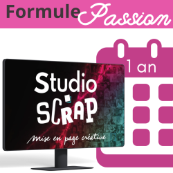 -50% Studio-Scrap 9 - Passion - Pass 1 an sans abonnement - Logiciel et accès à +213 kits graphique - Inclut les nouveaux kits