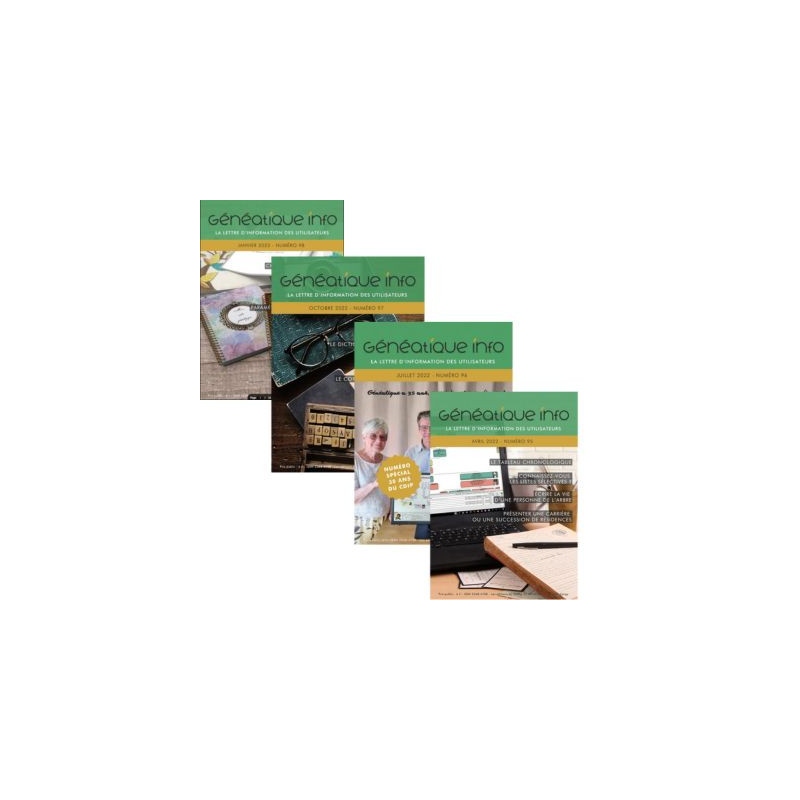 Lot de 4 Généatique Info par courrier (95 à 98)