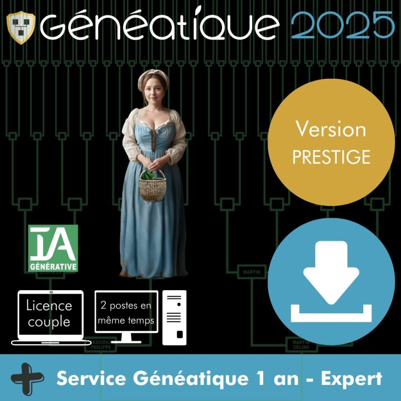 Généatique 2025 Prestige couple + service 1an Expert