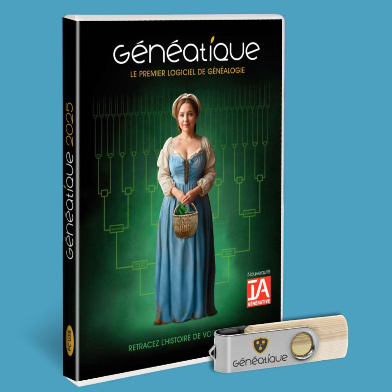 Option coffret Clé USB Généatique 2025 Option coffret Clé USB Généatique 2025