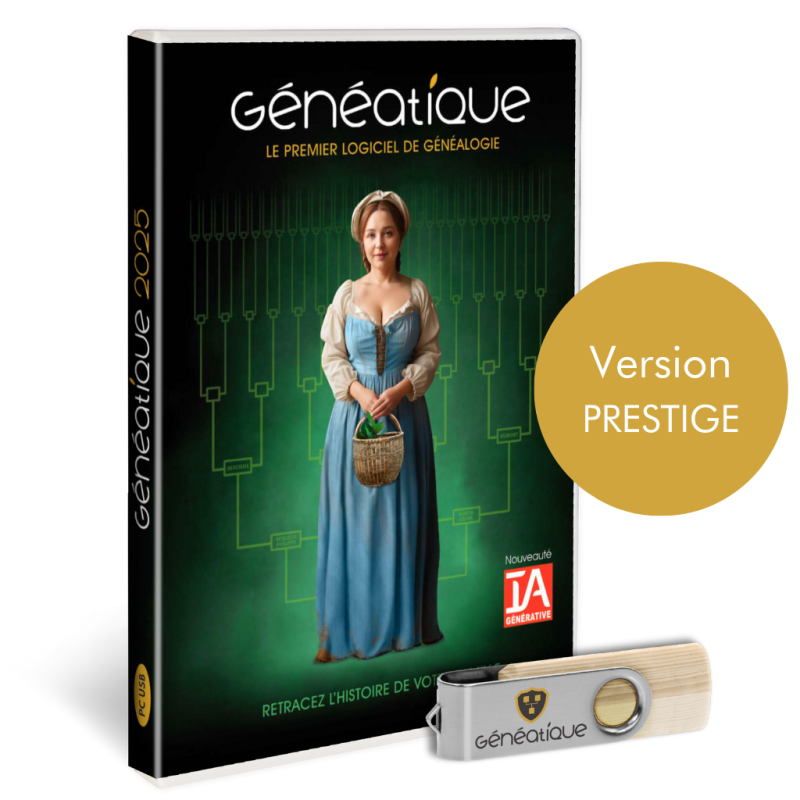Coffret Généatique 2025 Prestige avec Clé USB Coffret Généatique 2025 Prestige avec Clé USB