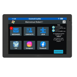 FACILOTAB Tablette Senior + Pack Accessoires : Simple Intuitive Sans Abonnement, Idéale pour Personne Agée - 10,1p WiFi 4G