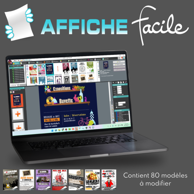 Affiche Facile en téléchargement (inclus Studio-Scrap 9 Deluxe)