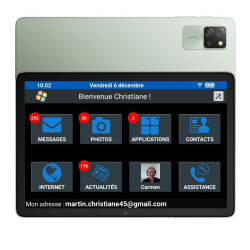 Facilotab Classic - WiFi - 128Go - Android 14 - Tablette simplifiée pour Seniors