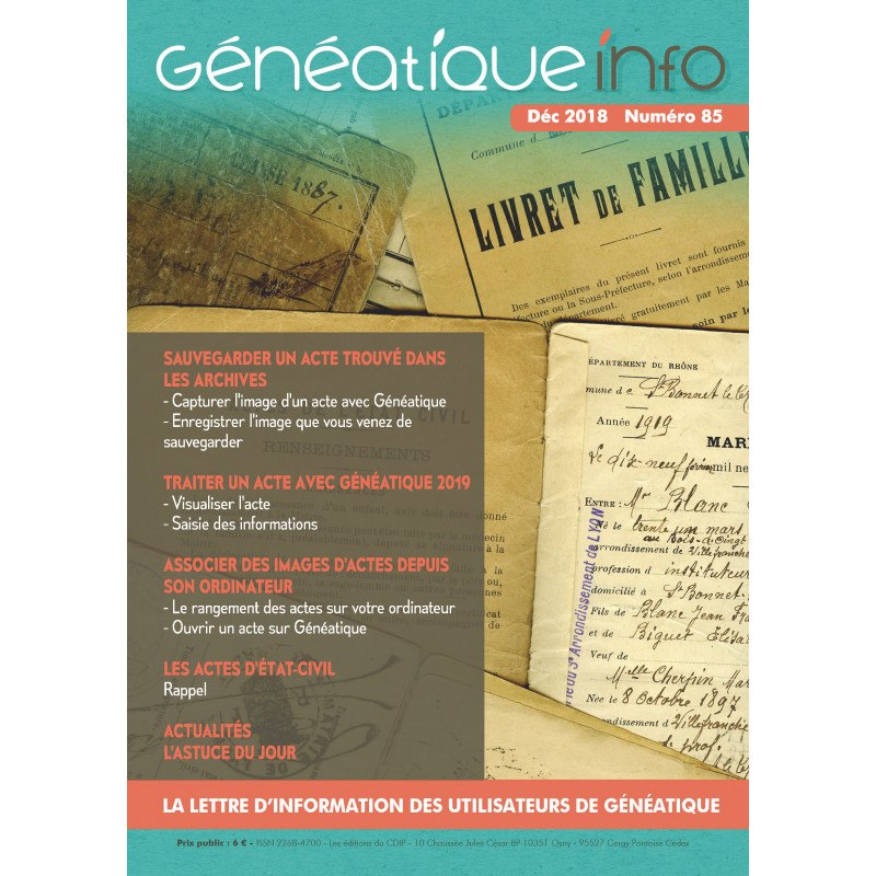 copy of Généatique Info n° 88 en téléchargement - Ancien numéro - Octobre 2019