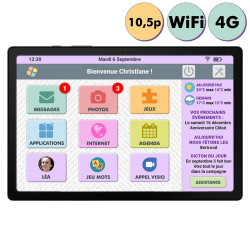 Facilotab L Galaxy simplified tablet - 10.5 p - WiFi/4G - 32 GB - Android 11 - SAMSUNG brand - Senior interface