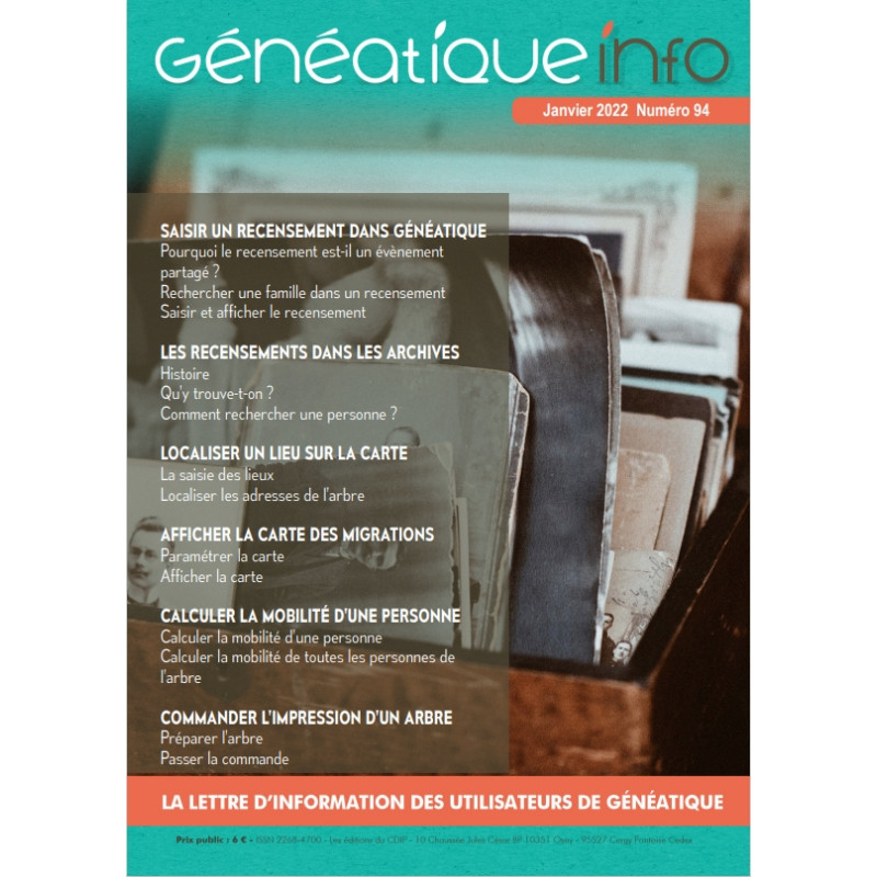 copy of Généatique Info n° 92 en téléchargement - Ancien numéro - Janvier 2021