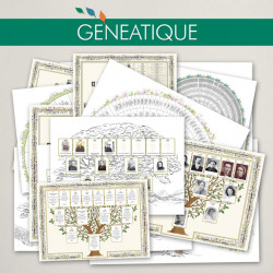 Pack de 16 arbres généalogiques décoratifs pour Généatique en téléchargement