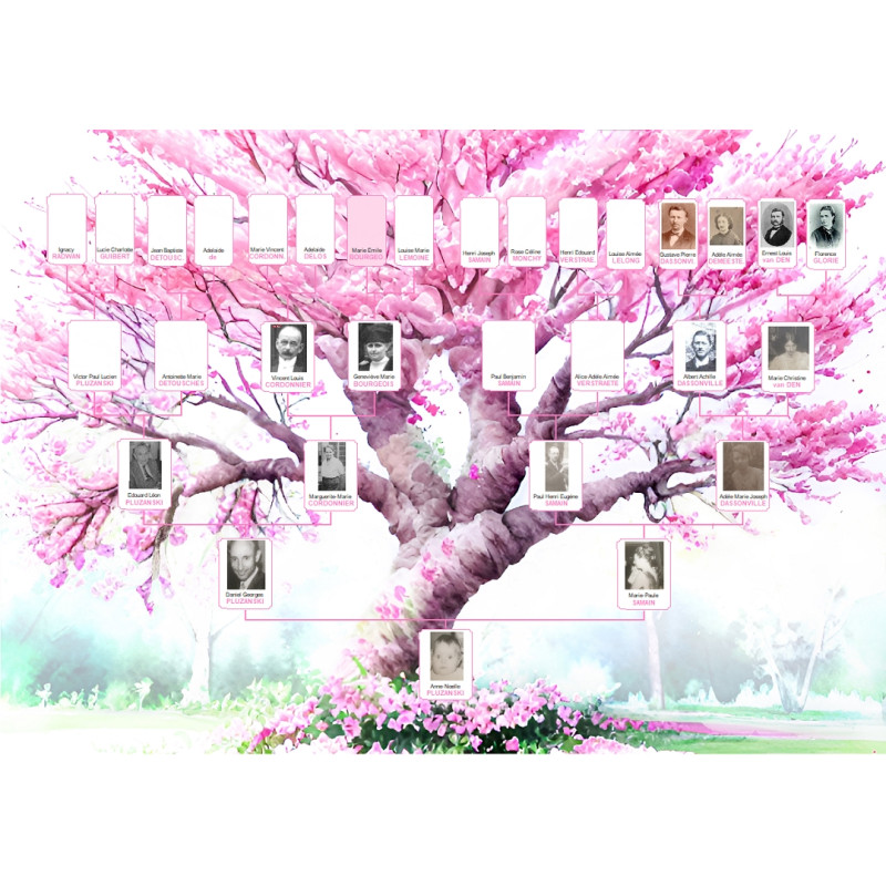 Modèle d'arbre généalogique artistique « Fête des mères » pour Généatique en téléchargement Modèle d'arbre généalogique artistique « Fête des mères » pour Généatique en téléchargement