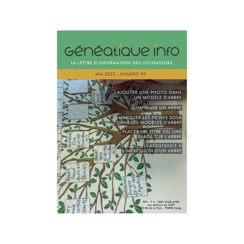 Généatique Info n° 99 en téléchargement - Avril-Mai 2023