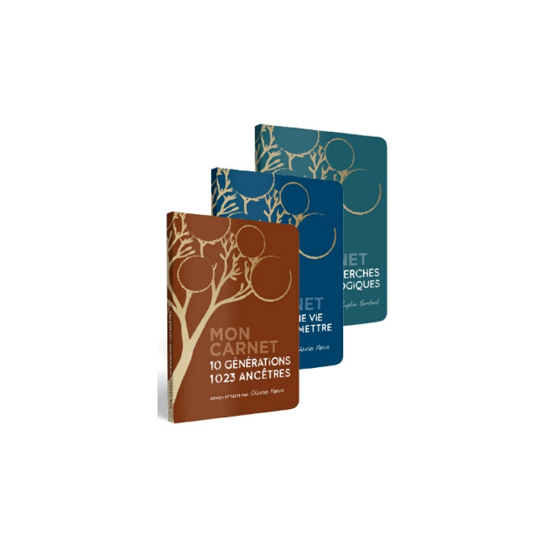 Pack 3 carnets - Votre généalogie en poche Pack 3 carnets - Votre généalogie en poche