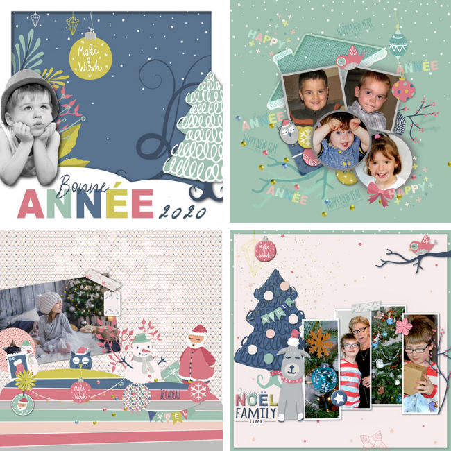 compos scrapbooking Noël scandi