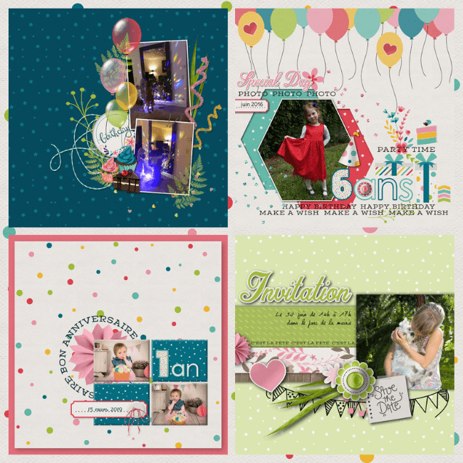 pages photos compos scrapbooking anniversaire