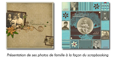 Présentation de ses photos de famille à la façon du scrapbooking