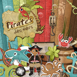 Kit digital de scrapbooking Pirates des mers