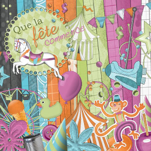 Kit digital de scrapbooking Que la fête commence