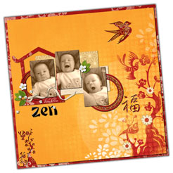 Kit digital de scrapbooking Rêve d'Asie
